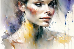 portrait by Willem Haenraets, watercolor, wet on wet and splattering techniques, centered, perfect composition, abstraction, surrealism