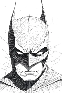batman mask, scribbled, pencil sketch, white background, in frame,