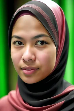 a muslim woman, fair skin, Malay race