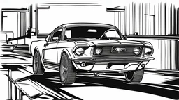 outline image of a ford mustang