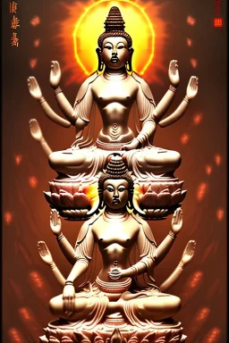 Female bodhisattva, many hands