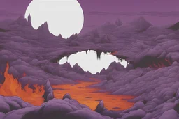 purple shading of fiery hellscape