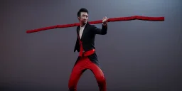 powerful Ninja warrior with a red and black suit