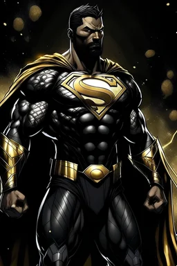 black and gold superman mixed with thor
