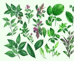 vector plants and herb set illustration. watercolor