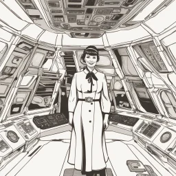 A flight attendant on board the Millennium Falcon.