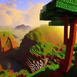 Minecraft, garden of eden, hudson river school, epic landscape