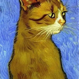 Portrait of a cat by Van Gogh