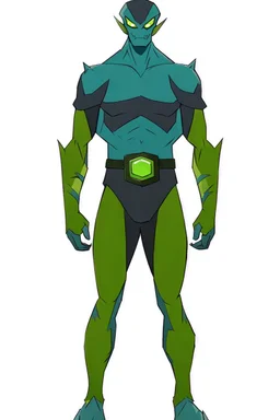alien From Ben 10 cartoon. Strong, fit body. From his faction. Shark. Advanced jewels and metal. Dark magic. Power and luxury