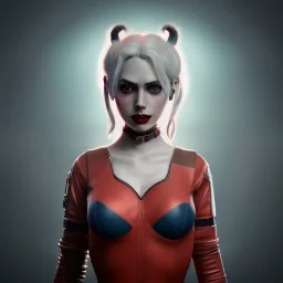 analog style,beautiful girl portrait, simmetric eyes, ambient, harley quinn make up outfit, ultra realistic photo,gotham city, unreal engine, paloroid, 100mm --aspect ratio 1:1