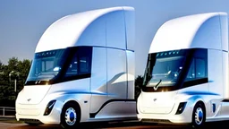 A Tesla semi-truck is parked, inside the 'Everland Resort', in South Korea. CINEMATIC. WIDE ANGLE LENS.