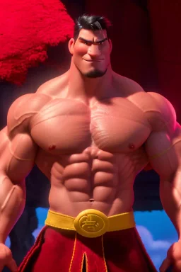 Ignore NSFW, teenager young rugged attractive slightly muscular fantastic handsome man, red briefs with yellow belt, hairy chest, (((visibly pisssing))) briefs, large erect visible boner peniss, photorealistic, artist Jay Anacleto