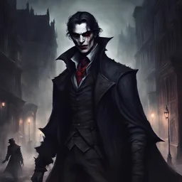 In the heart of the city, where shadows whispered secrets and the night concealed its darkest mysteries, there lived a vampire named Victor. He was known as the Bloody Hunter, feared by the townsfolk for his insatiable thirst for human blood. His nights were filled with darkness as he prowled the streets, preying on unsuspecting victims.