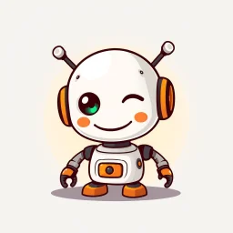 AI LOGO Robot simple, winking face happy