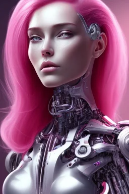 cyborg, pink hair,seven, perfekt, real