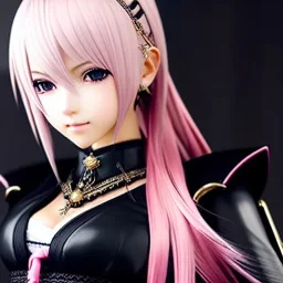 Detailed girl, woman, pink hair, yorha 2b hairstyle, au'ra final fantasy, scaled horns coming out the side of the head, intricate details, full body portrait, keep head in frame, slight smile, black Japanese motif, concept art, highly detailed, digital painting, concept art, A very cute girl full body,wearing a short skirt, au'ra scales