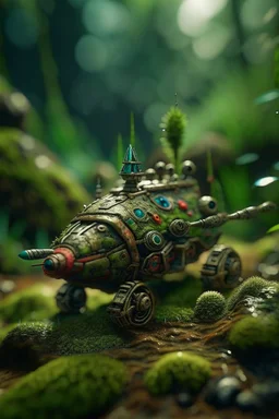 rock rocket on swamp planet with lotsa disgusting swamp creatures, photo-realistic, shot on Hasselblad h6d-400c, zeiss prime lens, bokeh like f/0.8, tilt-shift lens 8k, high detail, smooth render, down-light, unreal eng