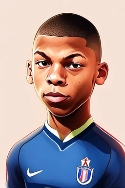 cartoonKylian Mbappe French football player