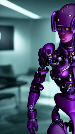 cyborg nion purple Suspicion interested in-depth details HD 4K 8K