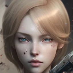 in the style of "left alive", realistic female anime character, in action, beautiful, 25 years old, water color painting, trending on artstation, sharp focus, studio photo, intricate details, highly detailed, by greg rutkowski