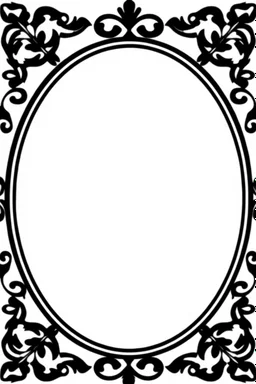 silhouette of a thick black ornamental oval picture frame, black on white vector