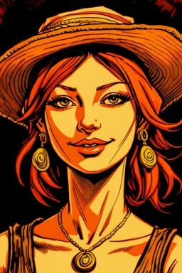 Portrait of Nami, from One Piece manga; Caravaggio style