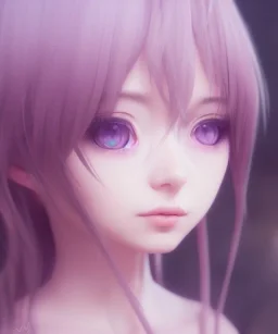 the most beautiful cute anime girl portrait with highly detailed eyes, professional 3d visualisation in pastel colours, by wlop, intricate linework, trending on artstation, unreal engine 5 highly rendered