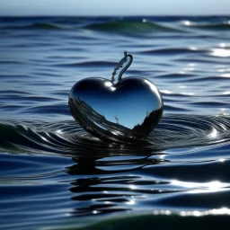 chrome heart in the ocean