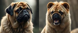 what sauron actually looks like and a pug lion
