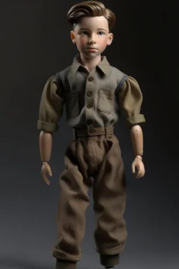 orfana di 14 anni del 1940, figura intera, stile realistico-drammatico, salopette e camicia