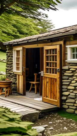 كابينة ريفية تقع بعيدًا في غابات سيكامور جاب، مع ركن قهوة جذاب يضم ماكينة صنع القهوة العتيقة ومنطقة جلوس مريحة مثالية للاستمتاع بفنجان من القهوة أثناء الاستمتاع بجمال الطبيعة.