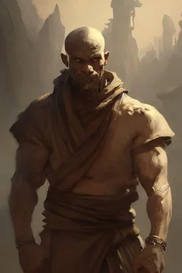 Portrait of a monk, grim, Frank Frazetta, Greg Rutkowski, hyperdetailed, dnd, trending on Artstation, Splash screen art, dynamic lighting, hyperdetailed, intricately detailed, a masterpiece, 8k resolution