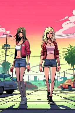gta tarzı 2 kız 2D arkaplan biraz daha detaylı