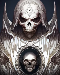 A beautiful highly detailed ornate intricate portrait of a flaming demon skull made of shiny obsidian glass :: reflective, glassy :: subtractive lighting, backlit :: by John William Waterhouse, Greg Rutkowski, HR Giger :: hyperrealistic, hyper detailed, photorealistic :: epic, incredible composition, amazing depth, meticulously composed, 16k resolution concept art :: fantasy magazine cover art