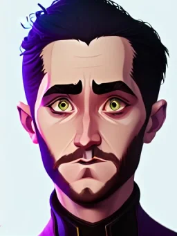 Portrait of a 30 year old strange gay warlock like Jake Gyllenhaal