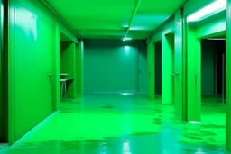 A bluish green facility zone made out of gel painted by Henri Matisse