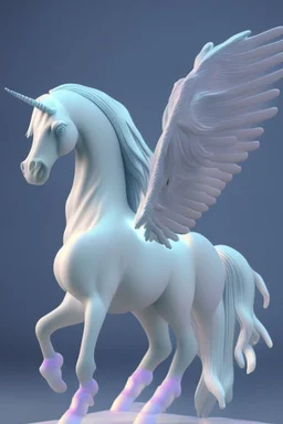 Ghost Pegasus ,soft pastel, high definition, 3d icon clay render, blender 3d