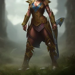 fantasy setting, ultra muscular woman