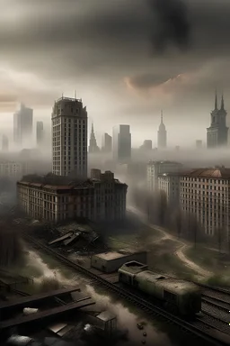 Warsaw downtown post apocalypse