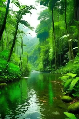 rainforest with river