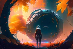 Autumn, sci-fi, galaxy, cinematic