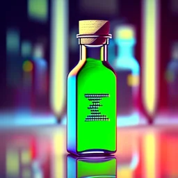 A digital message in a glass bottle. The message is the creation of artificial intelligence.