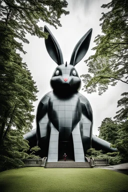 Giant rabbit kaiju. Photograph.