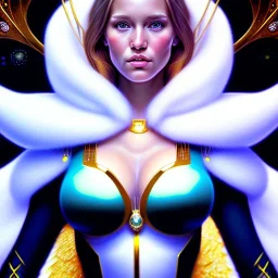 Epic Drawing fullbody Portrait of Emma Frost beautiful busty gustav klimt style 4k