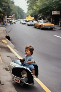 Mesmerized By The Sights Of Earth In The 1970s This Little Guy Misses His Ride Home