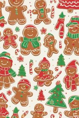 Create a bestselling notebook cover with a festive holiday theme. The design should feature a cheerful gingerbread motif and vibrant colors, evoking the warmth and joy of the season. Incorporate traditional holiday symbols for an eye-catching and must-have look during the holidays.