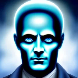 ultra detailed fullbody portrait of Doctor Manhattan , extremely detailed digital painting, intrincate, extremely detailed face,crystal clear Big eyes, in the style of Ashley Wood, mystical colors , perfectly centered image, perfect composition, rim light, beautiful lighting, 8k, stunning scene, raytracing