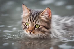 So beauty face small cat in water