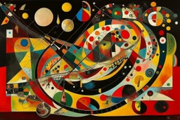 A circus made out of orchestral instruments painted by Wassily Kandinsky