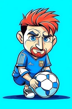 messi football player ,cartoon 2d